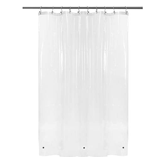Barossa Design 54 Inch Wide Stall Shower Curtain Liner with Magnets, Clear | 8G Heavy Duty PEVA, 3 Magnets at Bottom, 8 Rustproof Grommets, Waterproof, PVC Free, 54x72 Inches for Bathroom Stall - color: 1a. Clear, size: 54"W x 72"L (Pack of 1)