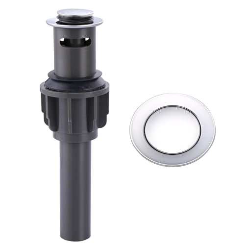 Bathroom Sink Drain with Overflow Vessel Sink Stopper,Pop Up Drain for Bathroom Sink Pop Up Drain Stopper for Hair Catcher,Chrome - color: Chrome, style: With Overflow