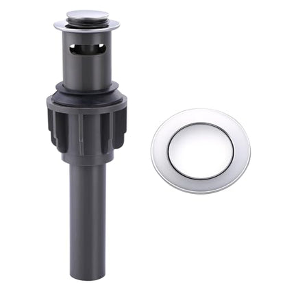 Bathroom Sink Drain with Overflow Vessel Sink Stopper,Pop Up Drain for Bathroom Sink Pop Up Drain Stopper for Hair Catcher,Chrome - color: Chrome, style: With Overflow