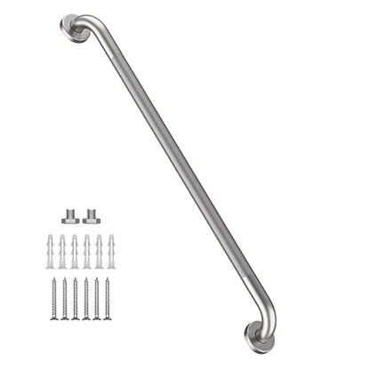 36 Inch Anti Slip Shower Grab Bar, Munzong Satin Brushed Nickel Bathroom Grab Bar, Knurled Bathroom Balance Bar,Safety Hand Rail Support Handicap Elderly Injury Senior Assist Bath Handle | Wall Mount Knurled Bathroom Balance Bar Safety Hand Rail Support H