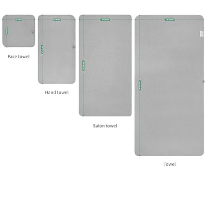 MICROFI Waffle Weave Bath Towel Set, Microfiber, 4 Pieces (Body/Hair/Hand/Face), Quick Dry, Lightweight, Super Absorbent, Lint Free, 380 GSM (Silver) - color: Silver