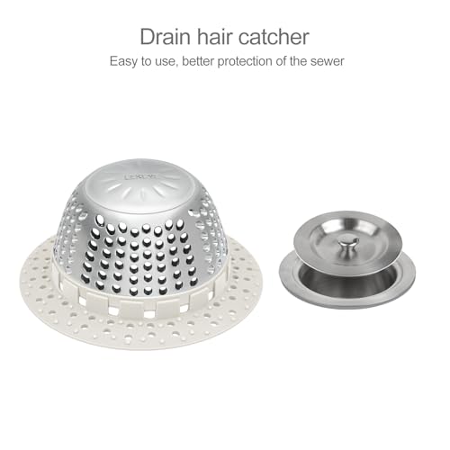 LEKEYE Shower Drain Hair Catcher/Shower Drain Cover/Drain Protector for Pop-Up & Regular Drains(Light Gray) - color: Light Gray