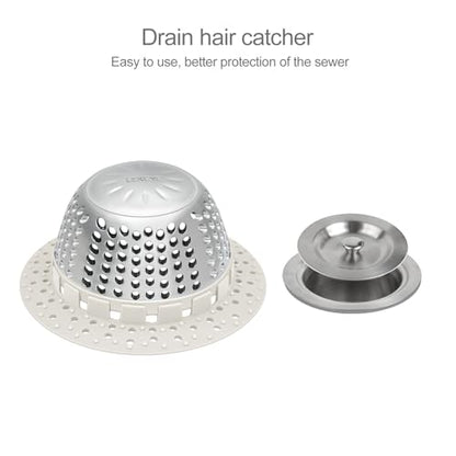 LEKEYE Shower Drain Hair Catcher/Shower Drain Cover/Drain Protector for Pop-Up & Regular Drains(Light Gray) - color: Light Gray