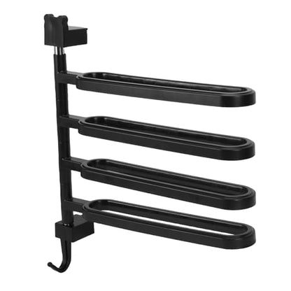 HURRISE Bathroom Towel Bars, Swivel Towel Rack, Bathroom Wall Mounted Swivel Towel Rack Holder with Hooks for Bathroom Organizer (4 Rods) - color: 4 Rods
