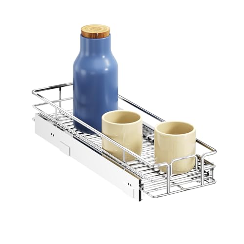 ROOMTEC Pull Out Cabinet Organizer, Pull Out Shelves 5½" W x 21½" D, Heavy Duty Cabinet Drawers Slide Out Kitchen Organizers Storage Shelf - color: 1 Tier, size: 5½"W x 21½"D