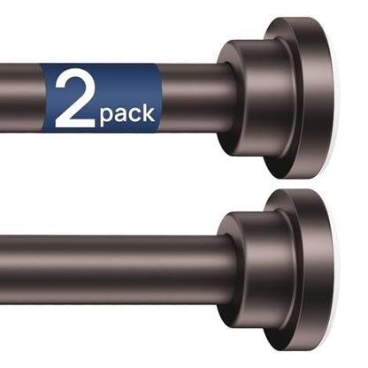 ENJOYBASICS 2 Pack Tension Curtain Rod, 32-54" Adjustable, Stable, Bronze | Secure Hold with Strong Spring & Non-Slip Ends, No-Drill, No Tools, Sag-Resistant, Waterproof, Fits Windows, Showers & Closet - color: Bronze, size: 32-54"