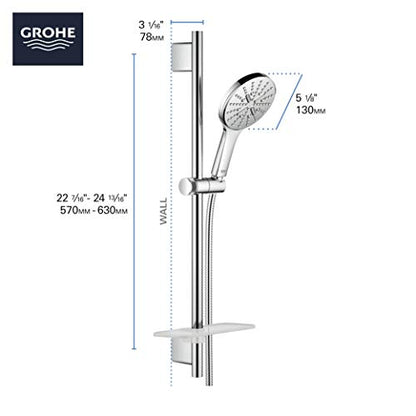 GROHE 29431GN0 Timeless 2-Handle Pressure Balance Shower Set, Brushed Cool Sunrise - color: Brushed Gold