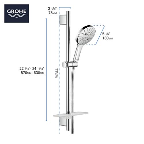GROHE 29431A00 Timeless 2-Handle Pressure Balance Shower Set, Hard Graphite - color: Hard Graphite