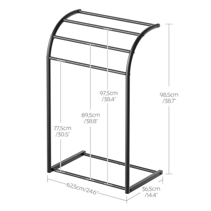 Free Standing Towel Rack, 4-Tier Blanket Rack for Bathroom, Pool Towel Stand Display and Drying Rack, Modern Towel Blanket Storage Organizer, Black CJ07BK - color: Black