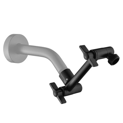 BRIGHT SHOWERS Shower Head Extension Arm with Locking Nut,Solid Brass 5 Inch Universal Shower Arm Extender for Rain and Handheld Showerhead, Height & Angle Adjustable, Matte Black - color: Matte Black, style: 5 Inch