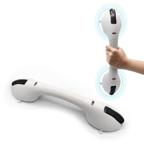 Suction Grab Bar for Shower Bathtub: Upgraded Heavy Duty Non-Slip Grip Handle with Strong Suction Cup for Bathroom Wall, Max Load 269LBS Safety Bar for Elderly Senior