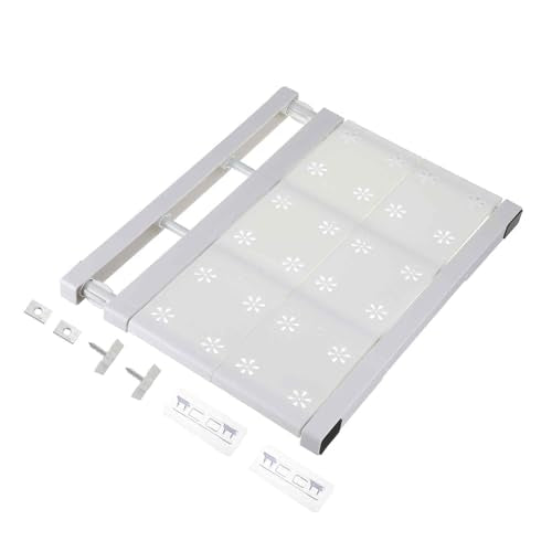 HARFINGTON Expandable Closet Tension Shelf 11.81" to 15.75" Adjustable Closet Organizer 2.5" x 13.78" Flower Pattern Storage Rack for Wardrobe Cupboard Kitchen Bedroom - size: 30cm to 40cm