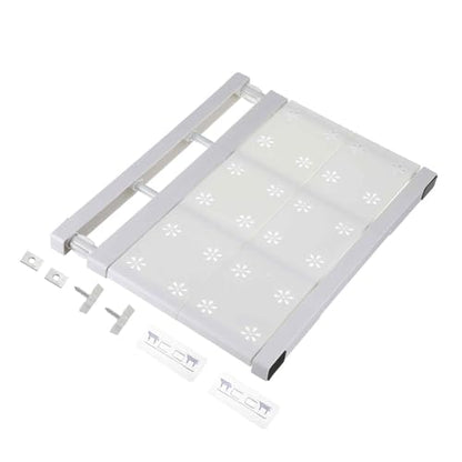 HARFINGTON Expandable Closet Tension Shelf 11.81" to 15.75" Adjustable Closet Organizer 2.5" x 13.78" Flower Pattern Storage Rack for Wardrobe Cupboard Kitchen Bedroom - size: 30cm to 40cm