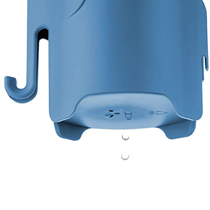 Elephant Toothbrush Holder for Toddler, Suction Cup Cute Toothbrush Holder for Kids, for Bathroom, with 3 Slots and 1 Hook, Sky Blue - color: Sky Blue