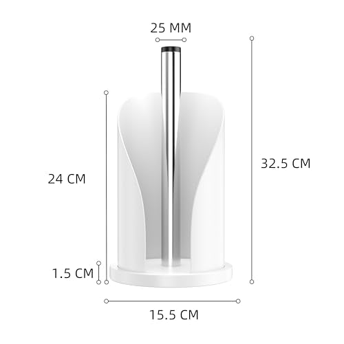 Toilet Paper Towel Holder, Stainless Steel Freestanding Bathroom Tissue Organizer, Rolls Storage Holder, Paper Towel Dispenser for Bathroom Kitchen (White S) - color: White S