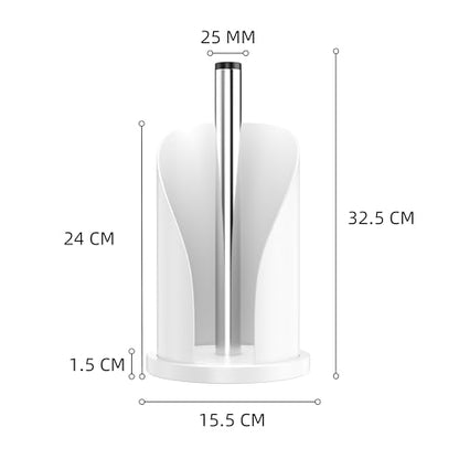 Toilet Paper Towel Holder, Stainless Steel Freestanding Bathroom Tissue Organizer, Rolls Storage Holder, Paper Towel Dispenser for Bathroom Kitchen (White S) - color: White S