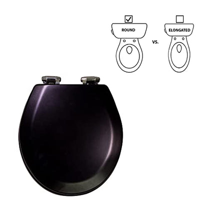Design House Dalton Round Toilet Seat, Black | Surface, Traditional, Wood, Hardware, 561241-BLK - color: Black