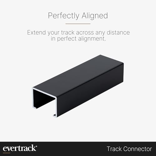 Curtain Track - Ceiling Mounted Curtain Rail for Curtains, Drapes, and Room Dividers - USA Made - Medium (16 Feet), Jet Black - color: Jet Black, size: Medium (16 Feet)