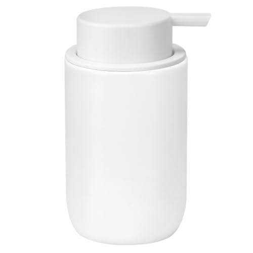 Soap Liquid Dispenser Ceramic with Easy-to-Press Pump Hand Liquid Dispenser for Shampoo Bathroom Countertop 13.5 oz - color: Liquid-white