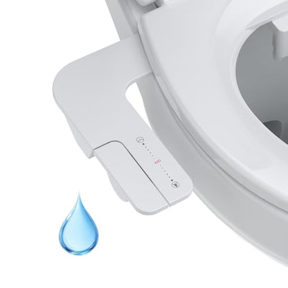Toilet Bidet Attachment, Non-Electric Dual Nozzle (Feminine/Bidet Wash), Self-Cleaning Fresh Cold Water Sprayer Bidets for Toilets with Adjustable Water Pressure (Paddle Shifters, White) - color: Paddle Shifters, White