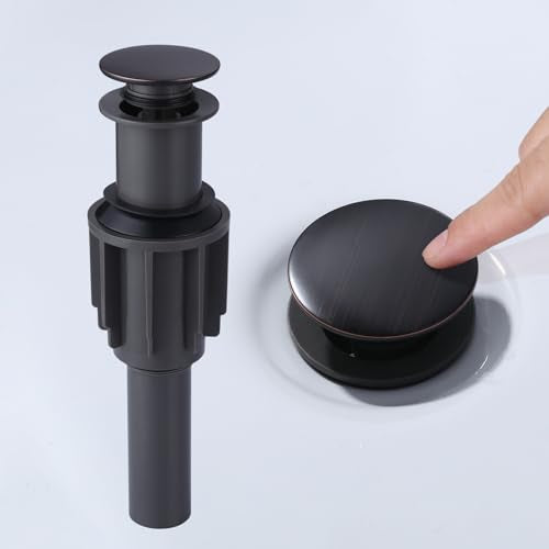 Bathroom Sink Drain Without Overflow, ARCORA Oil Rubbed Bronze Pop Up Drain for Vessel Sink Clicker Drain Stopper - color: Oil Rubbed Bronze-1 Pack, style: Pon Up Without Overflow