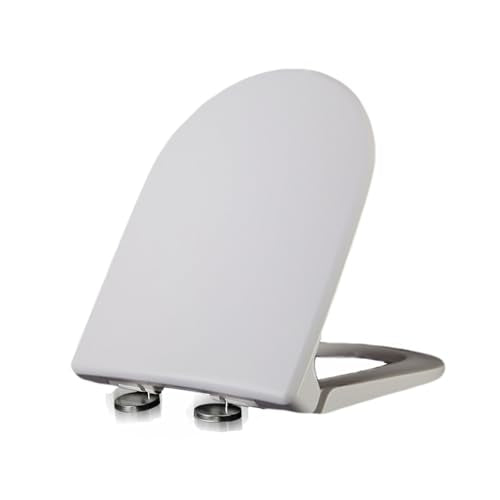 Toilet seat, With Quick Release for Easy Cleaning and Simple Top Fixing Slow Close Toilet Lid for D Shaped Loo Seat - size: 02R