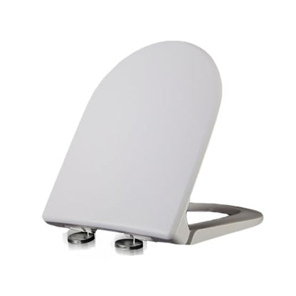 Toilet seat, With Quick Release for Easy Cleaning and Simple Top Fixing Slow Close Toilet Lid for D Shaped Loo Seat - size: 02R