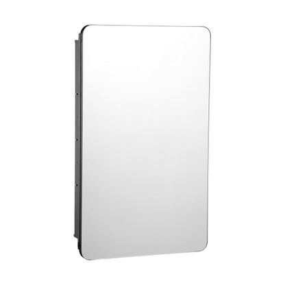 VEVOR Medicine Cabinet, 16.5 x 27.5 inch, Medicine Cabinet for Bathroom with Mirror, Aluminum Frame Bathroom Wall Cabinet, 3-Layer Adjustable Shelves, Recessed & Wall-Mounted Installation - size: 16.5x27.5in
