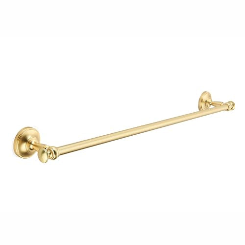khtumeware 1 Pack Brushed Gold Towel Bar 24 Inch Towel Rack for Bathroom Wall Mounted Thicken Steel Towel Rod Modern Home Decor - color: Brushed Gold, size: 24 Inch Towel Holder