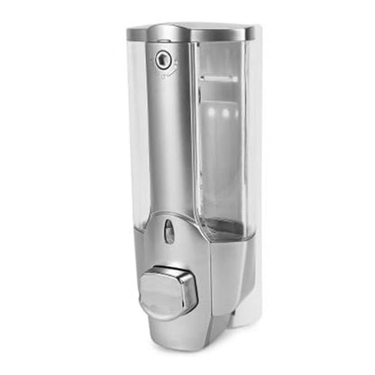 Manual Soap Dispenser, Wall Mounted Soap Dispenser Shampoo and Conditioner Dispenser 350ml Hand Soap Dispenser Refillable Liquid Lotion Pump Dispense for Bathroom Kitchen Hotel(Silver)