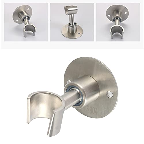 UXELY 360° Adjustable 304 Stainless Stell Handheld Shower Head Holder Wall Mount, Bathroom Shower Head Bracket with Screw Set, Shower Spray Holder, Shower Wand Holder(Silver)