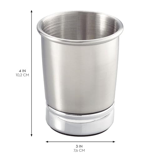 iDesign Stainless Steel Bathroom Countertop or Vanity Storage-Set of 2-Split Finish Tumbler - style: Pack of 2