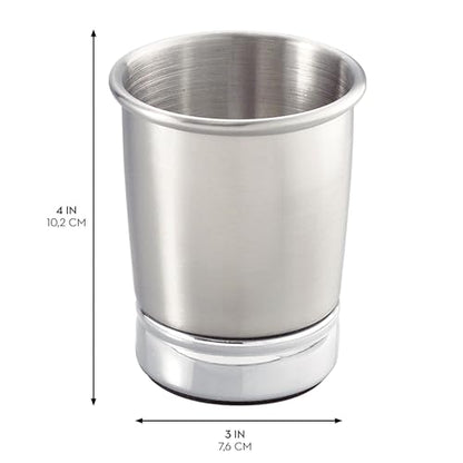 iDesign Stainless Steel Bathroom Countertop or Vanity Storage-Set of 2-Split Finish Tumbler - style: Pack of 2