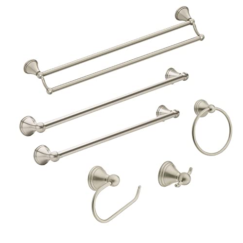 Moen DN8403BN Preston Double Robe Hook, Brushed Nickel (Pack of 12) - color: Brushed Nickel, size: Standard (Pack of 12)