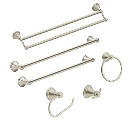 Moen DN8403BN Preston Double Robe Hook, Brushed Nickel (Pack of 12) - color: Brushed Nickel, size: Standard (Pack of 12)