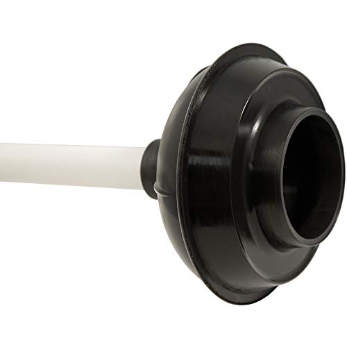 Plumb Craft Toilet and Drain Plunger with Holder Combo, Black/White