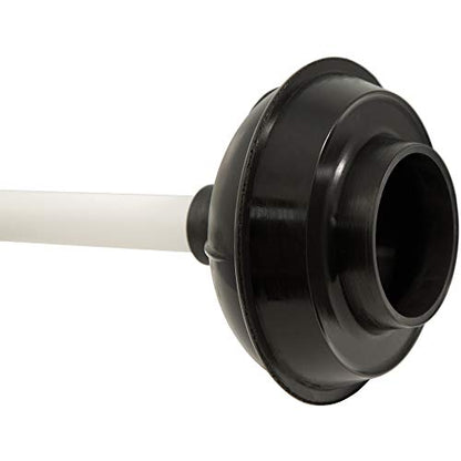 Plumb Craft Toilet and Drain Plunger with Holder Combo, Black/White