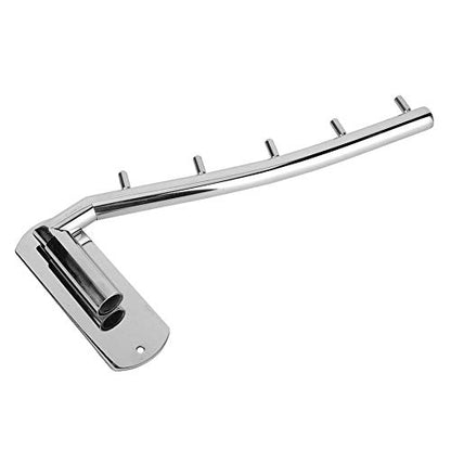 Wall Mount Clothes Hanger Rack, Stainless Steel Closet Organizer with Double Hanging Space, Polished Towel Bar for Bathroom Bedroom Laundry Room, 12 X 28 X 1.6 Cm