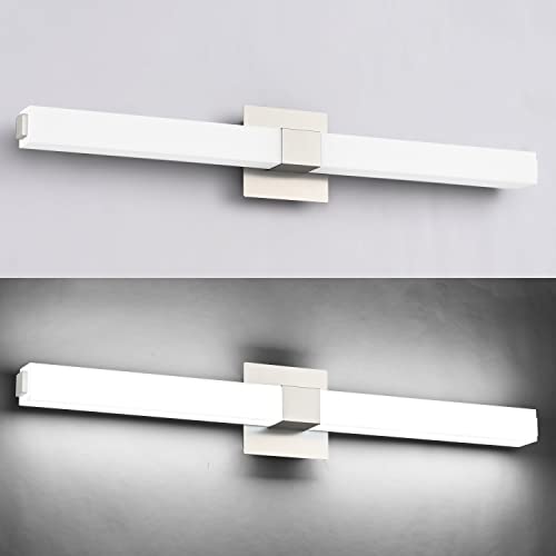 Bathroom Vanity Light Brushed Nickel - Modern LED Vanity Lighting Fixtures - 32 Inch Bathroom Lights Over Mirror 6000K Bright White Light - color: Brushed Nickel - Not Dimmable, size: 32 inch