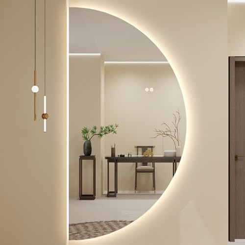 LED Bathroom Mirror with Anti-Fog and Dimmable Lighting for Vanity and Wall Decor - color: Cut Left, size: 27.5"L x 13.7"W