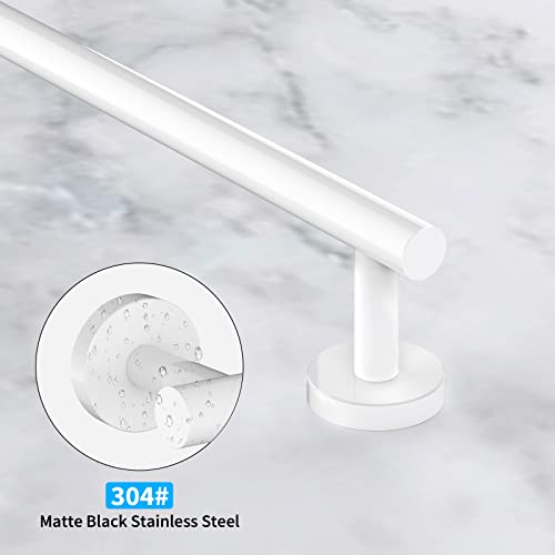 Cilee 2 Pieces White Bathroom Towel Bar, 24 Inch Towel Holder | Double Towel Racks, Bathroom Towel Holder, Towel Hanger for Bathroom Stainless Steel Wall Mount - color: White, size: 24inch
