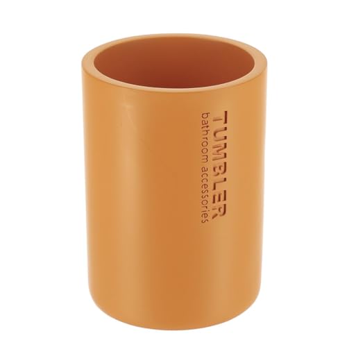 Matte Mustard Yellow Bathroom Cup, Toothbrush & Toothpaste Holder, Resin | Compact, Vanity Organizer for Toothbrushes, Razors & Makeup Brushes, Easy to Clean Surface, Durable Construction - color: Mustard Yellow