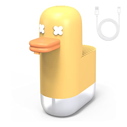 Seawah Automatic Foaming,Rechargeable Cute Bubble Duck Touchless Hand Foam Soap Dispenser for Bathroom,Smart Electric Sensor Soap Dispenser Kitchen(Yellow) - color: Yellow