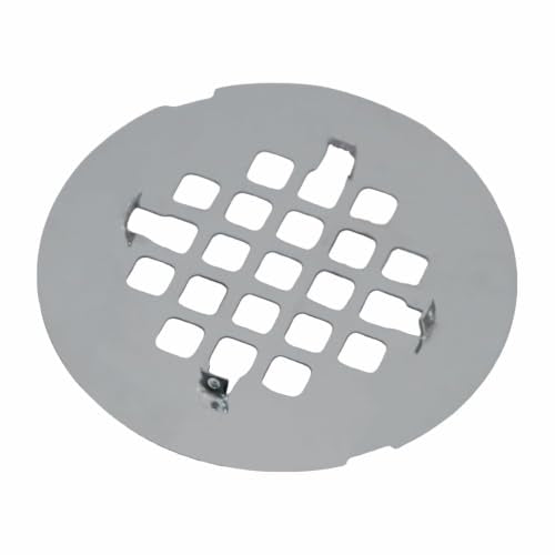 HIDROP Chrome Plated Snap-in Shower Floor Drain Cover, 4-1/4" OD Round Grid | Stainless Steel Bathroom Drain Cover, Shower Drain Cap Replacement, Hair Catcher, Easy-to-Install, Bathroom Shower Strainer - color: Chrome