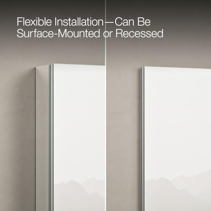 Kohler 99002-NA Verdera® Bathroom Medicine Cabinet with Mirror, Surface or Recessed Bathroom Wall Cabinet, 20 in. W x 30 in. H - size: 20" W x 30" H, style: Standard