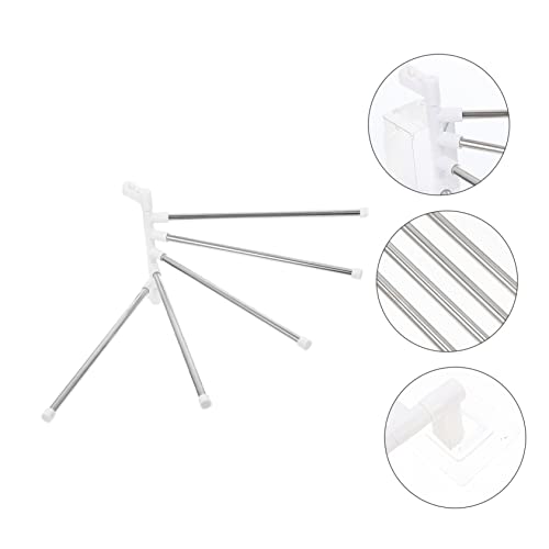 Operitacx Rotatable Bar Stainless Steel Towel Mounted Holder Punch Installation Resistant Kitchen Bathroom Storage Shelf for Towels