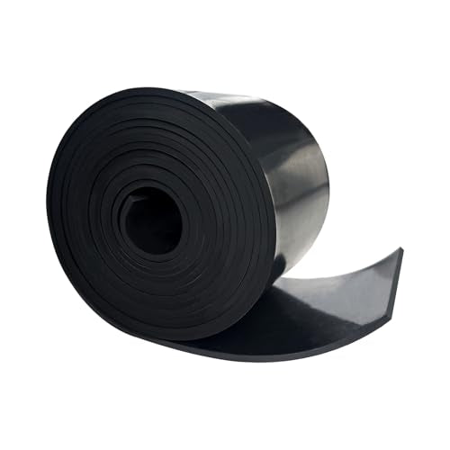 Black Solid Rubber Strip, 1/8 (.125)" Thick X 4" Wide X 10'Long | Solid Flat Rubber Roll for Anti-Slip, Anti-Vibration DIY Gaskets Crafts Sealing Supports Protection - size: 4"X10'X1/8,No Adhesive
