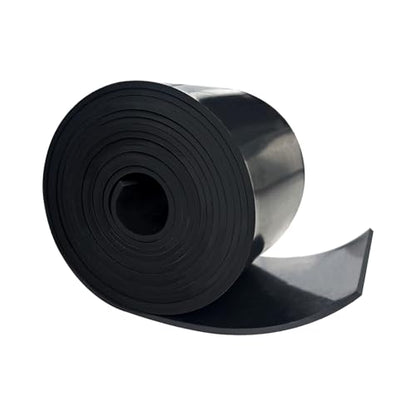 Black Solid Rubber Strip, 1/8 (.125)" Thick X 4" Wide X 10'Long | Solid Flat Rubber Roll for Anti-Slip, Anti-Vibration DIY Gaskets Crafts Sealing Supports Protection - size: 4"X10'X1/8,No Adhesive