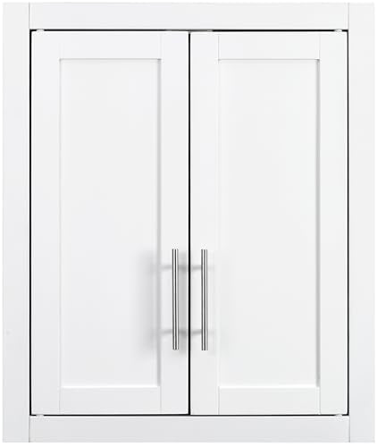 Crosley Furniture Savannah Wall Mounted Bathroom Storage Medicine Cabinet with Shelves, Snow - color: Snow, style: Wall Cabinet