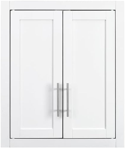 Crosley Furniture Savannah Wall Mounted Bathroom Storage Medicine Cabinet with Shelves, Snow - color: Snow, style: Wall Cabinet